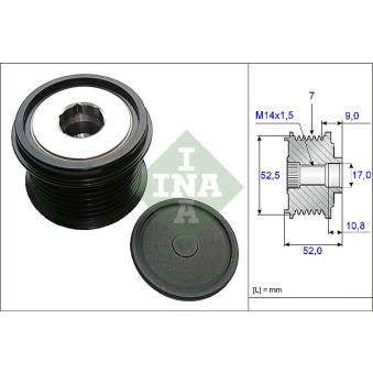 Poulie roue libre, alternateur INA OEM 2706075490