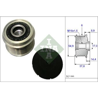 Poulie roue libre, alternateur INA OEM 373002G850