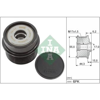 Poulie roue libre, alternateur INA OEM 270600T021