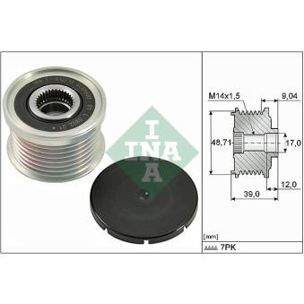 Poulie roue libre, alternateur INA OEM 12317550468