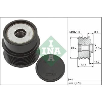 Poulie roue libre, alternateur INA OEM 373002B100
