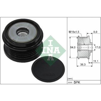 Poulie roue libre, alternateur INA OEM 12674910