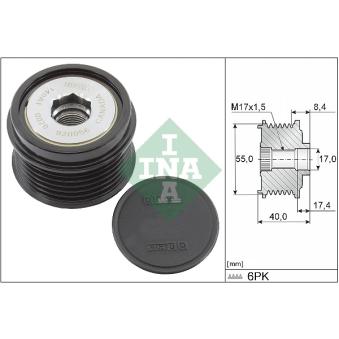 Poulie roue libre, alternateur INA OEM 23700AA760