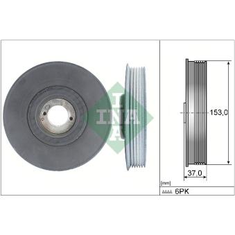 Poulie, vilebrequin INA 544 0039 10 pour BMW Série 3 1.9 D - 70cv