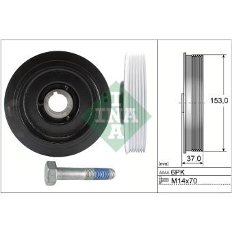 Kit de poulies, vilebrequin INA 544 0058 20 pour FIAT BRAVO 2.0 HDi - 110cv