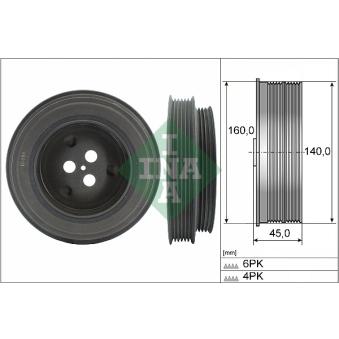 Poulie, vilebrequin INA 544 0131 10 pour OPEL CAMPO 2.2 TDCi - 110cv