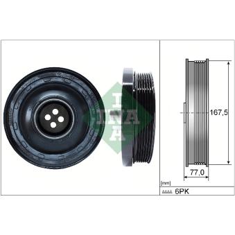 Poulie, vilebrequin INA 544 0137 10 pour AUDI A4 320 d - 184cv