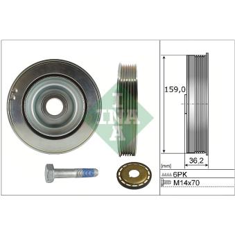 Kit de poulies, vilebrequin INA 544 0173 21 pour PEUGEOT 5008 2.0 BlueHDi 180 - 177cv