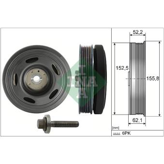 Kit de poulies, vilebrequin INA 544 0515 20 pour DACIA DUSTER 1.3 TCe 150 4x4 - 150cv