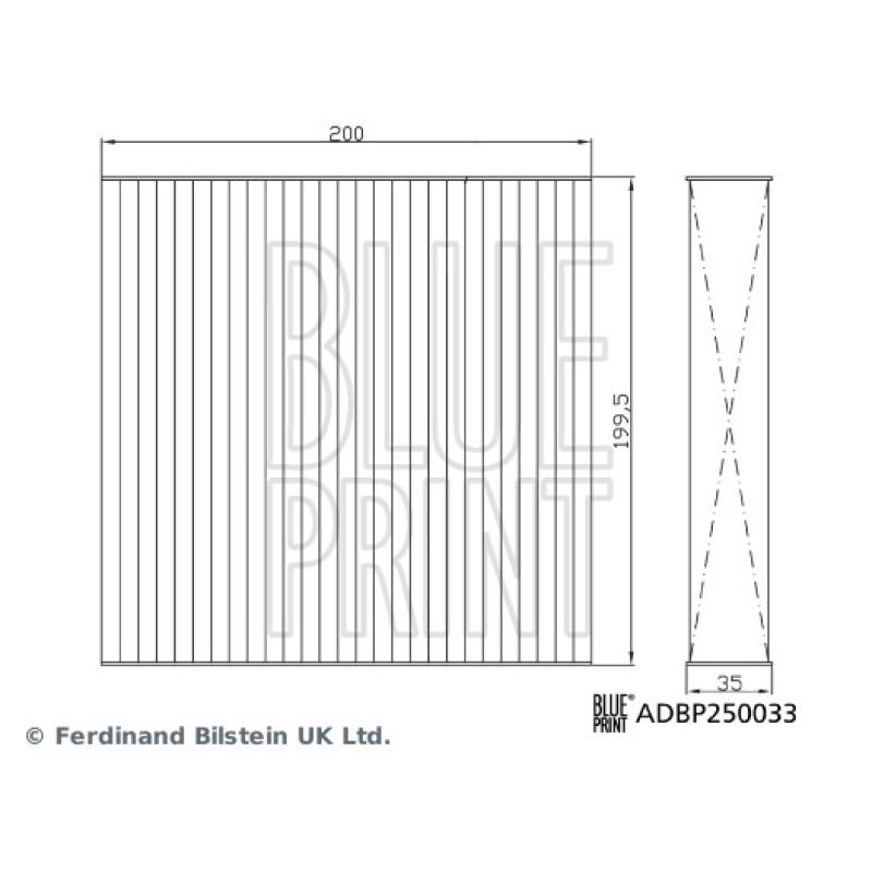 Filtre, air de l'habitacle BLUE PRINT ADBP250033 - Visuel 1