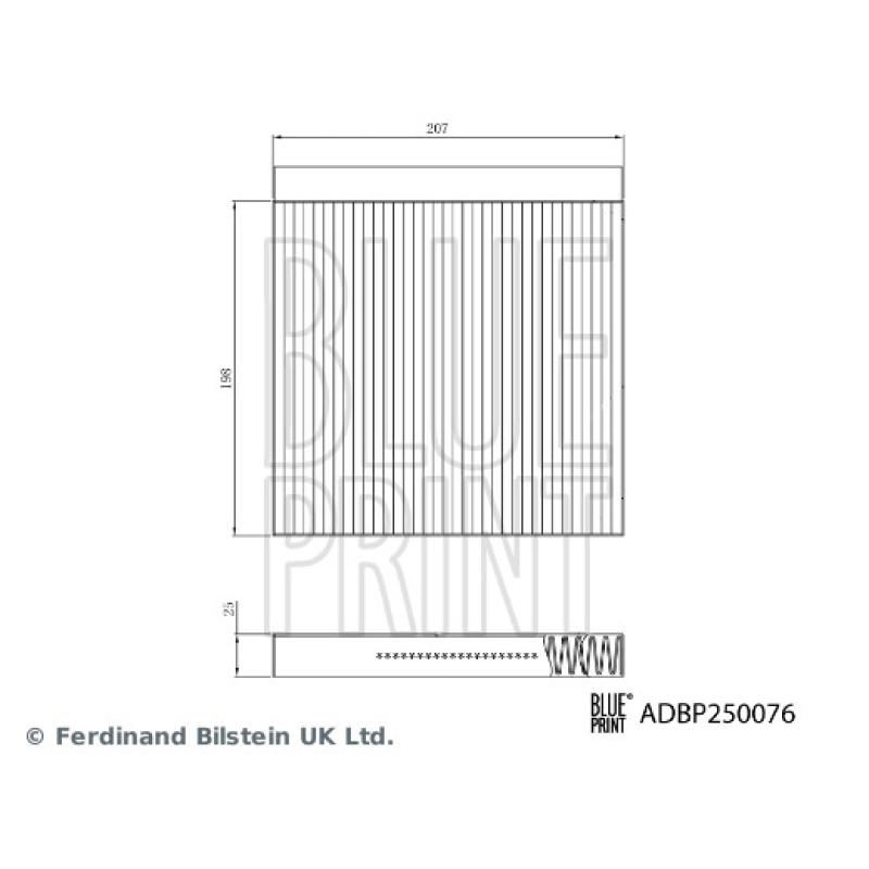 Filtre, air de l'habitacle BLUE PRINT ADBP250076 - Visuel 2
