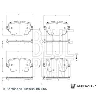 Jeu de 4 plaquettes de frein arrière BLUE PRINT OEM 4M8698451