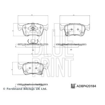 Jeu de 4 plaquettes de frein avant BLUE PRINT OEM 11070752