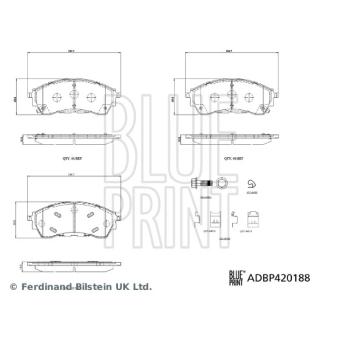 Jeu de 4 plaquettes de frein avant BLUE PRINT OEM 2298617