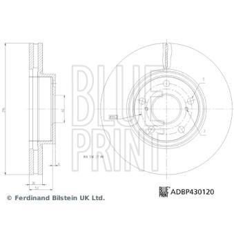Jeu de 2 disques de frein avant BLUE PRINT ADBP430120
