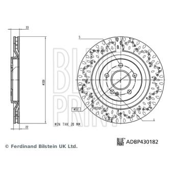 Jeu de 2 disques de frein arrière BLUE PRINT ADBP430182
