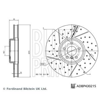 Disque de frein avant gauche BLUE PRINT ADBP430215