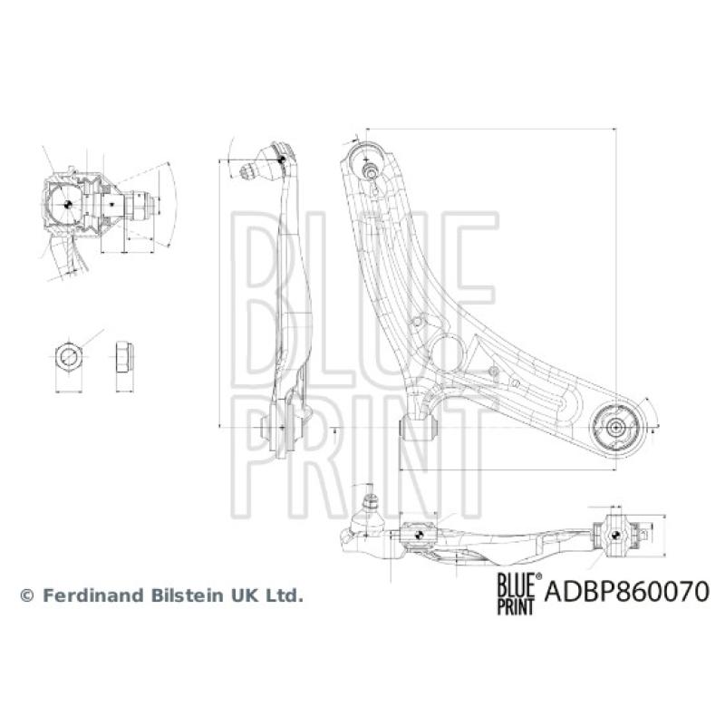 Triangle ou bras de suspension (train avant) BLUE PRINT ADBP860070 - Visuel 1