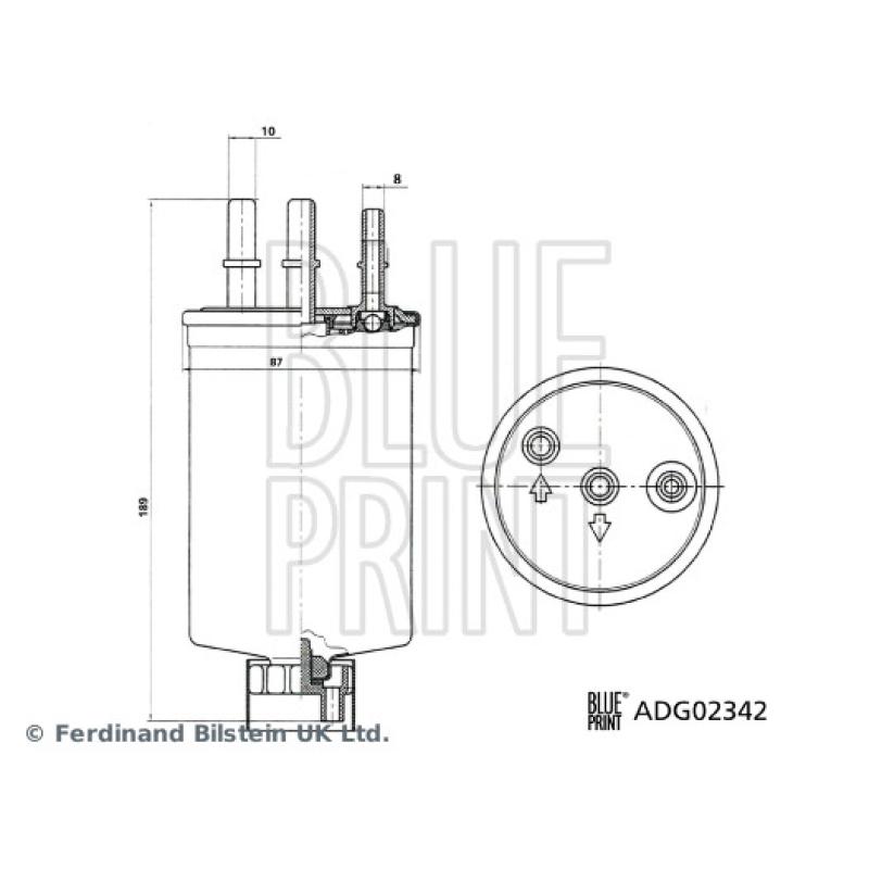 Filtre à carburant BLUE PRINT ADG02342 - Visuel 2