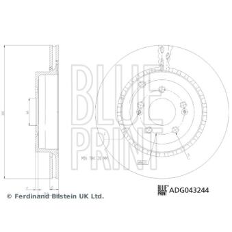 Jeu de 2 disques de frein arrière BLUE PRINT [ADG043244]