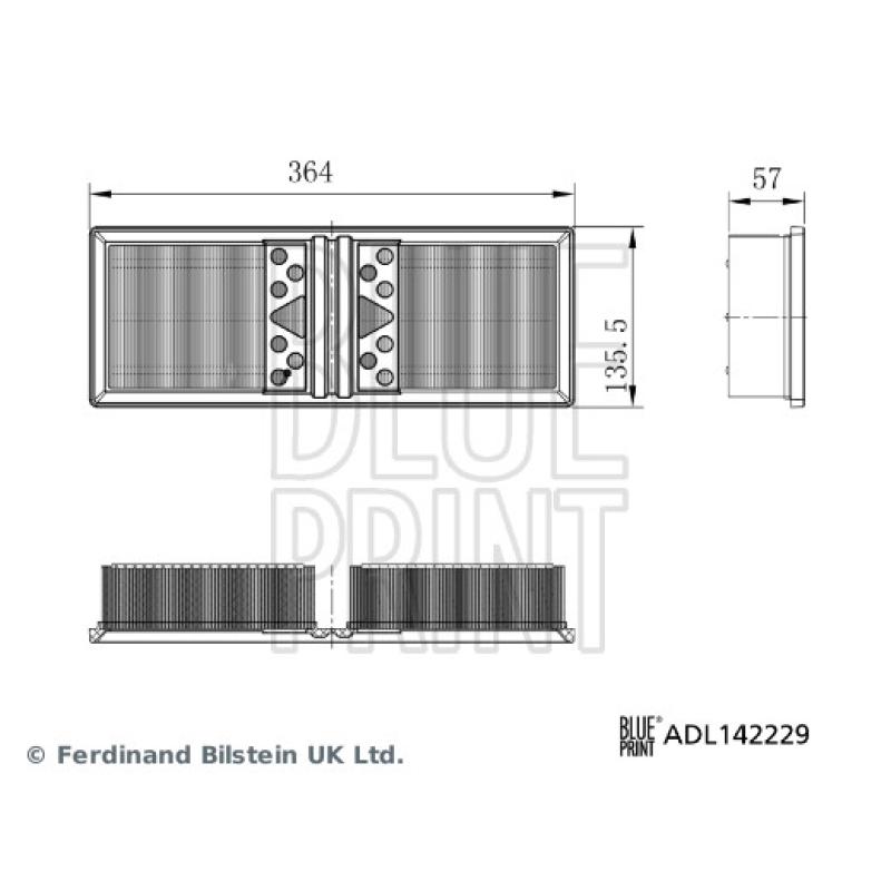 Filtre à air BLUE PRINT ADL142229 - Visuel 2