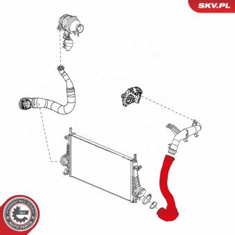 Gaine de suralimentation avant gauche ESEN SKV 24SKV680 pour ROVER 75 2.0 CDTI - 110cv
