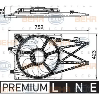 BEHR HELLA SERVICE 8EW 351 041-311 - Ventilateur, refroidissement du moteur