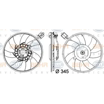 BEHR HELLA SERVICE 8EW 351 041-471 - Ventilateur, refroidissement du moteur