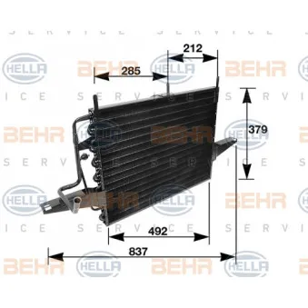 Condenseur, climatisation BEHR HELLA SERVICE [8FC 351 035-691]