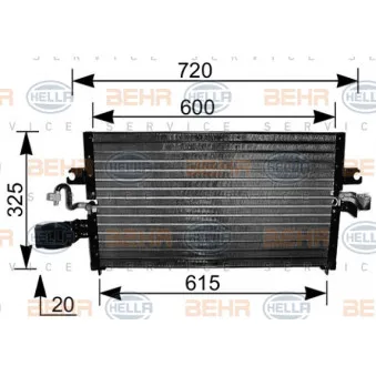 Condenseur, climatisation BEHR HELLA SERVICE [8FC 351 036-501]