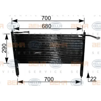 Condenseur, climatisation BEHR HELLA SERVICE [8FC 351 037-031]
