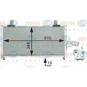 Condenseur, climatisation BEHR HELLA SERVICE [8FC 351 302-741]