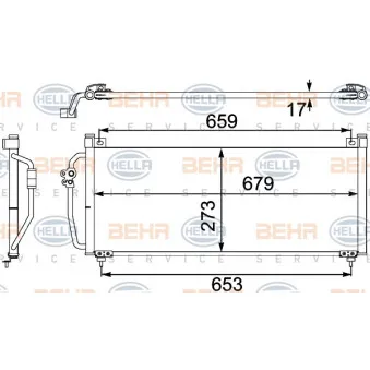 Condenseur, climatisation BEHR HELLA SERVICE [8FC 351 304-111]