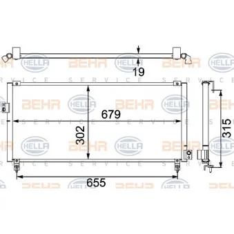 Condenseur, climatisation BEHR HELLA SERVICE [8FC 351 304-161]