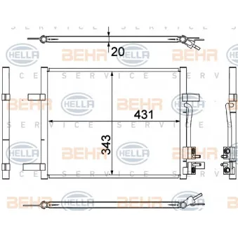 Condenseur, climatisation BEHR HELLA SERVICE [8FC 351 304-791]