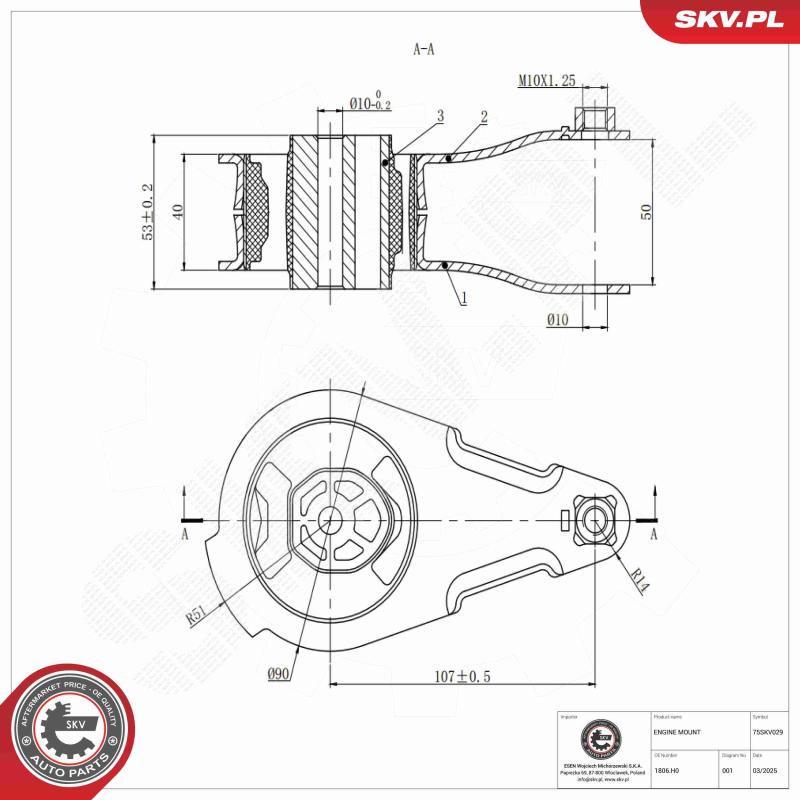 Support moteur ESEN SKV 75SKV029 - Visuel 1