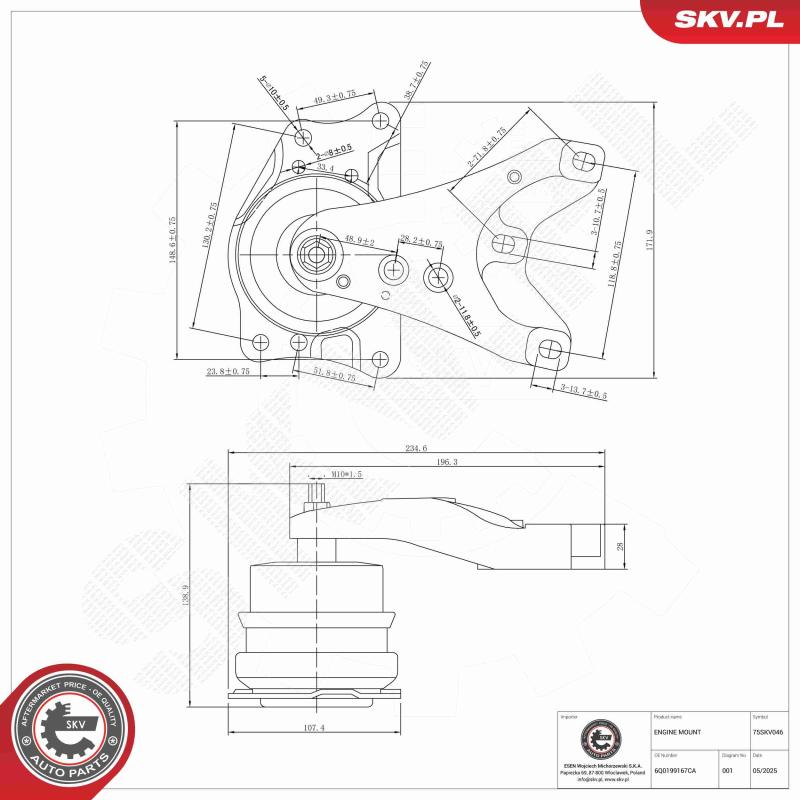 Support moteur ESEN SKV 75SKV046 - Visuel 1