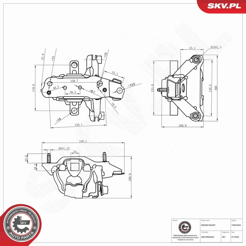 Support moteur ESEN SKV 75SKV054 - Visuel 2