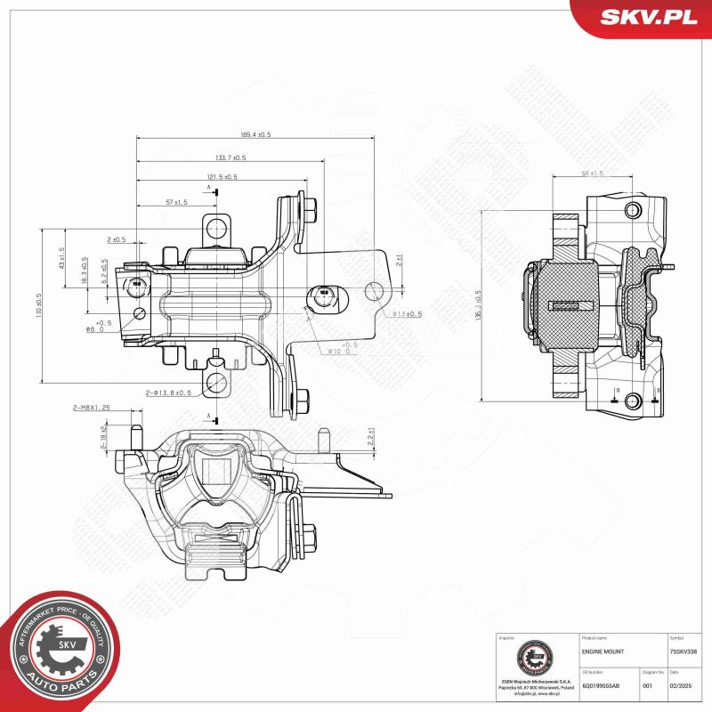 Support moteur ESEN SKV 75SKV338 - Visuel 1