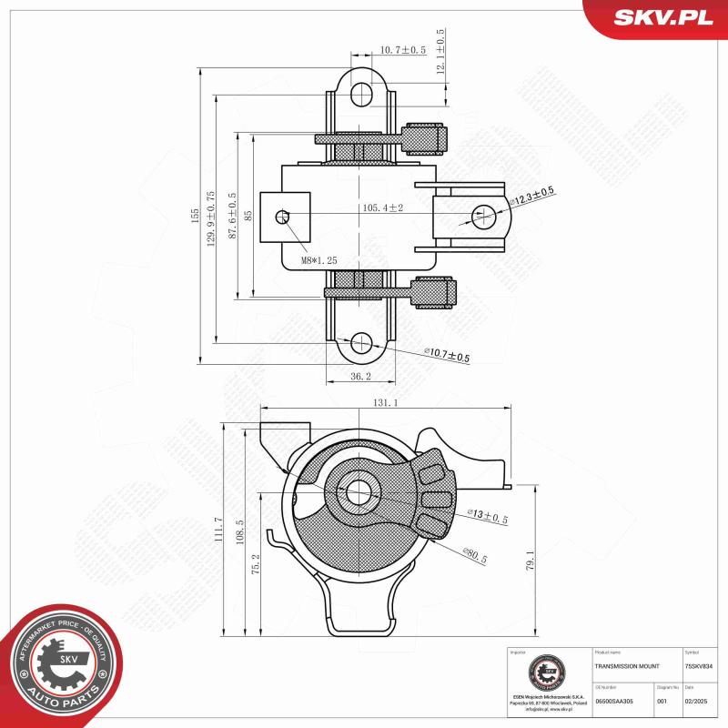 Suspension, boîte automatique ESEN SKV 75SKV834 - Visuel 1