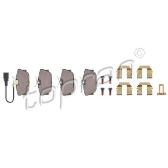 Jeu de 4 plaquettes de frein arrière TOPRAN OEM 7D0698451E