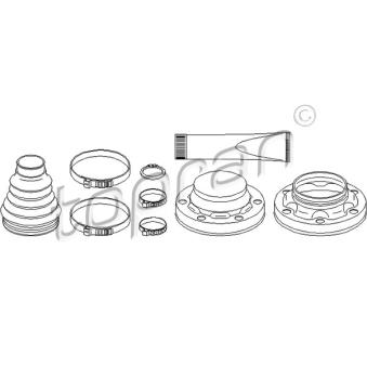 Jeu de joints-soufflets, arbre de commande TOPRAN OEM 7L0598203A