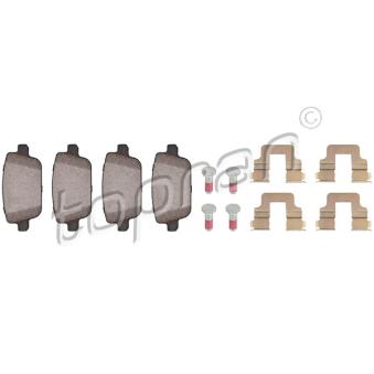 Jeu de 4 plaquettes de frein arrière TOPRAN OEM 1682005 Jeu de 4 plaquettes de frein arrière TOPRAN OEM 1682005
