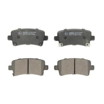 Jeu de 4 plaquettes de frein arrière ABE C2X015ABE pour TOYOTA YARIS 2.0 TTiD XWD - 190cv