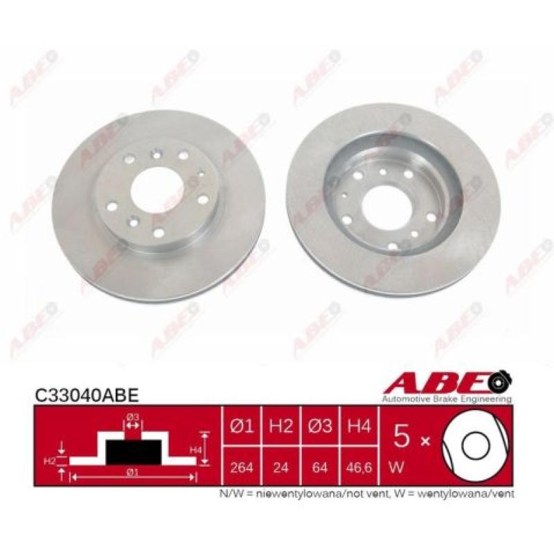 Jeu de 2 disques de frein avant ABE C33040ABE - Visuel 2