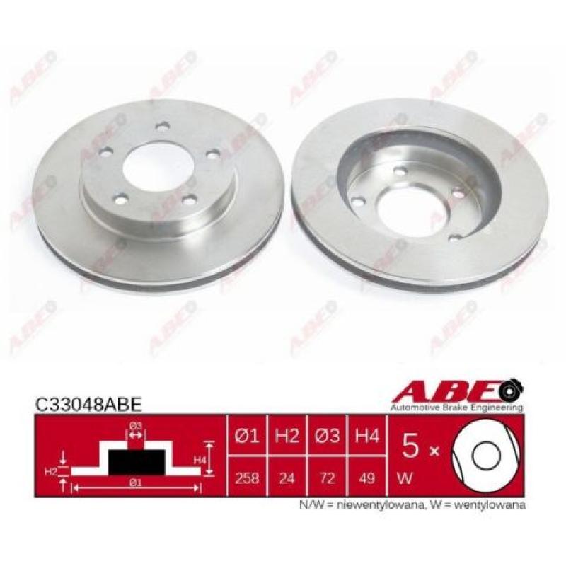 Jeu de 2 disques de frein avant ABE C33048ABE - Visuel 2