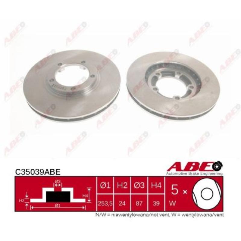 Jeu de 2 disques de frein avant ABE C35039ABE - Visuel 2