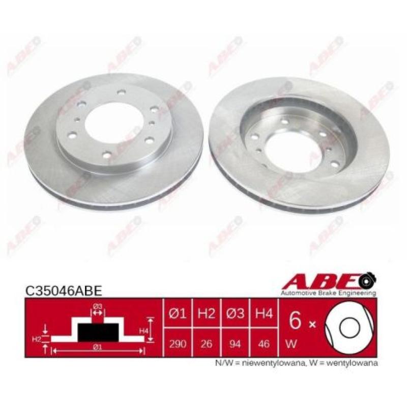 Jeu de 2 disques de frein avant ABE C35046ABE - Visuel 2