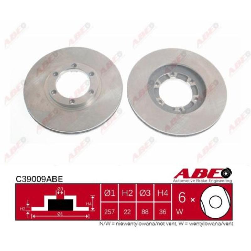 Jeu de 2 disques de frein avant ABE C39009ABE - Visuel 2