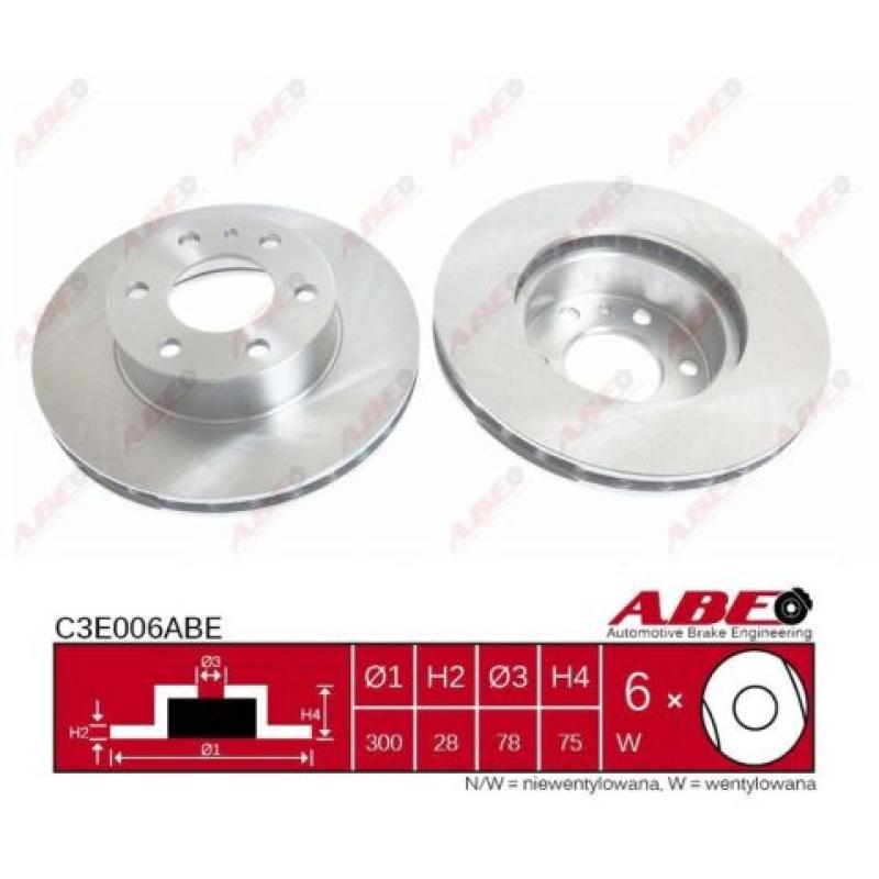 Jeu de 2 disques de frein avant ABE C3E006ABE - Visuel 2